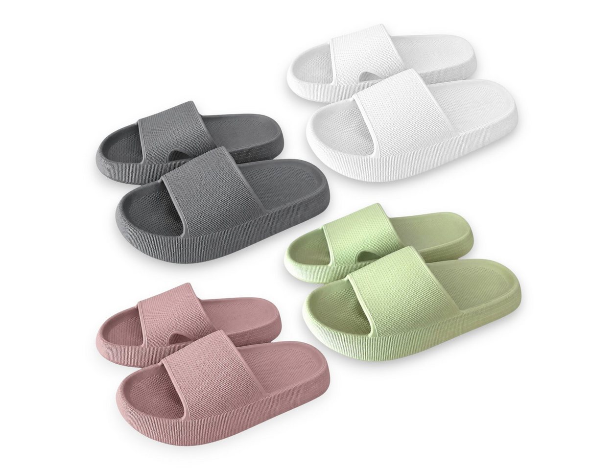 VewoTex Damen Pantoletten » moderne Badelatschen Badepantolette (1 Paar, 1-tlg., Kein Set) Badeschuhe mit dicker Sohle » Slipper Bild 2