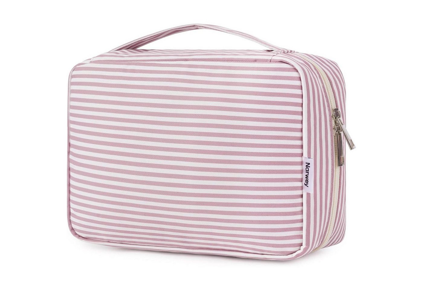 LuxusKollektion Kosmetiktasche Kulturtasche Damen Herren Kosmetiktasche Aufhängen Za-altrosa Streifen Bild 2