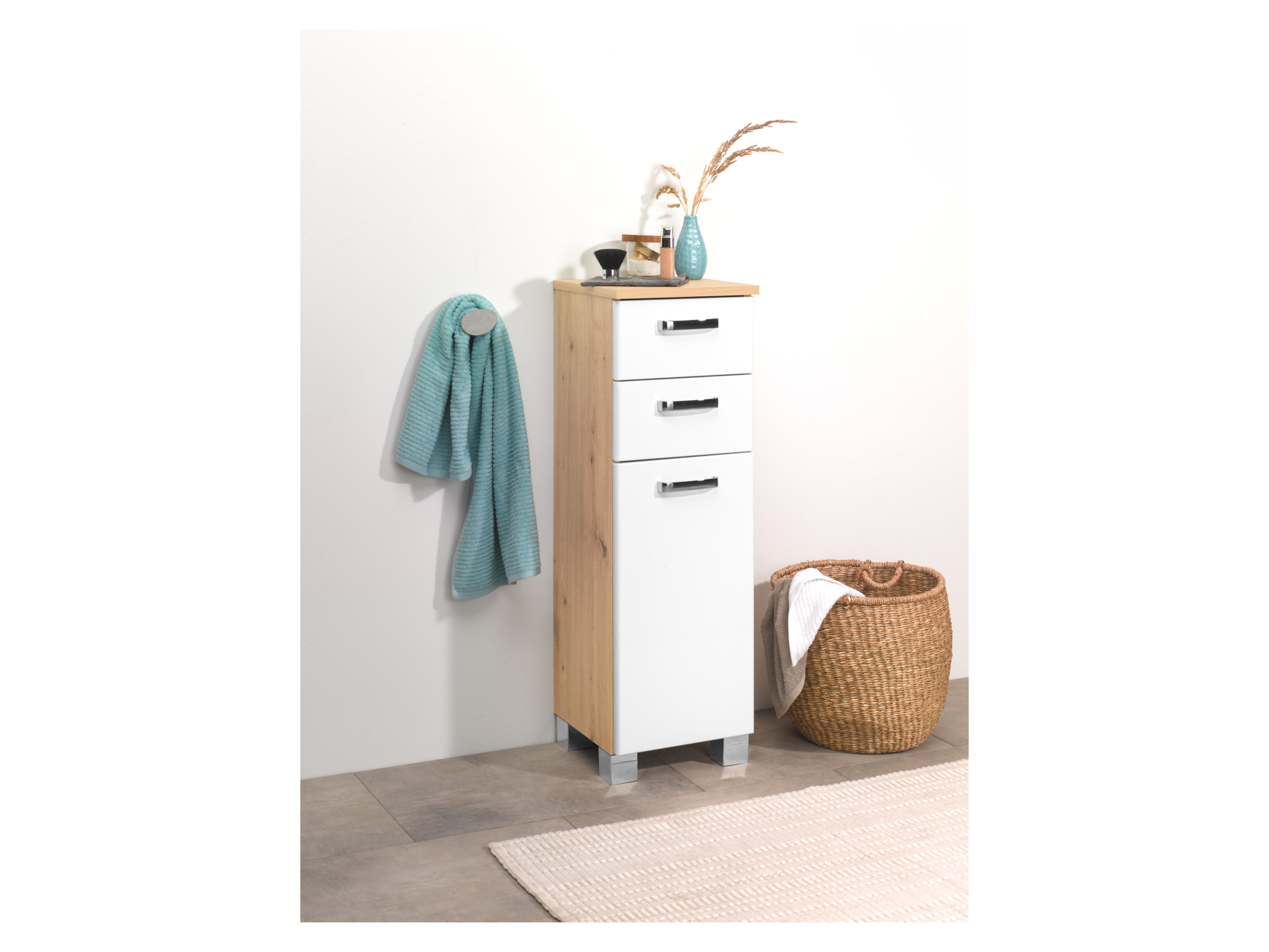 LIVARNO HOME Seitenschrank »Palermo«, weiß/Korpus Eiche-Artisan