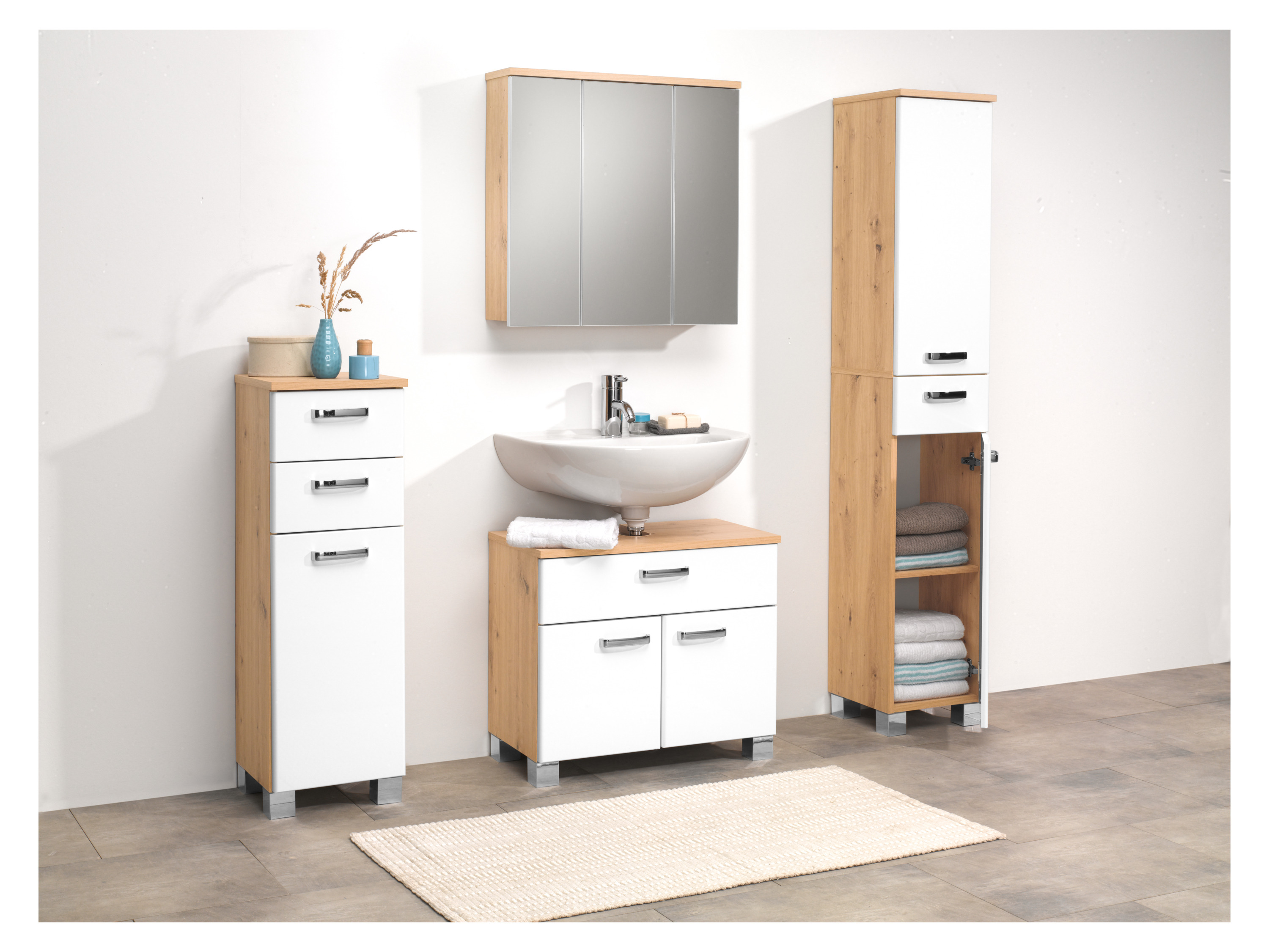 LIVARNO HOME Seitenschrank »Palermo«, weiß/Korpus Eiche-Artisan Bild 2