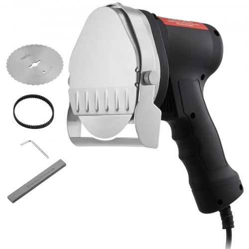 VEVOR Elektromesser Dönermesser für Schawarma, 80 W Elektrisches Kebab-Messer, Kommerzieller Gyro-Schneider aus Edelstahl mit 2 Klingen, Döner-Fleischschneider, 10 cm Klingendurchmesser