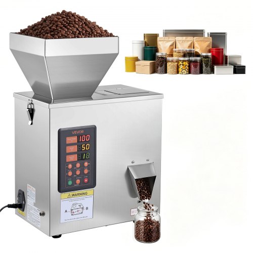 VEVOR Pulverabfüllmaschine Partikelspender Pulverfüller Automatisch 3-200g, Intelligentes Wiegen & Abfüllen, Edelstahlkonstruktion, Hohe Genauigkeit, Ideal für Nüsse Samen Tee Kaffeebohnen Getreide