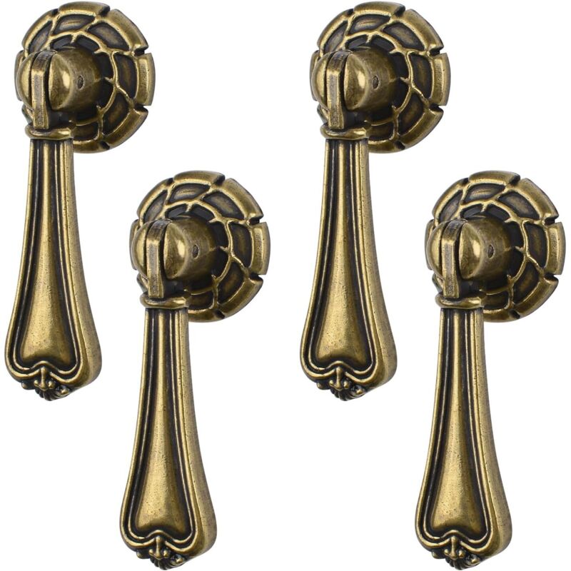 Set Aus 4 Antiken, Bronzefarbenen Hängegriffen Aus Zinklegierung Für Schränke