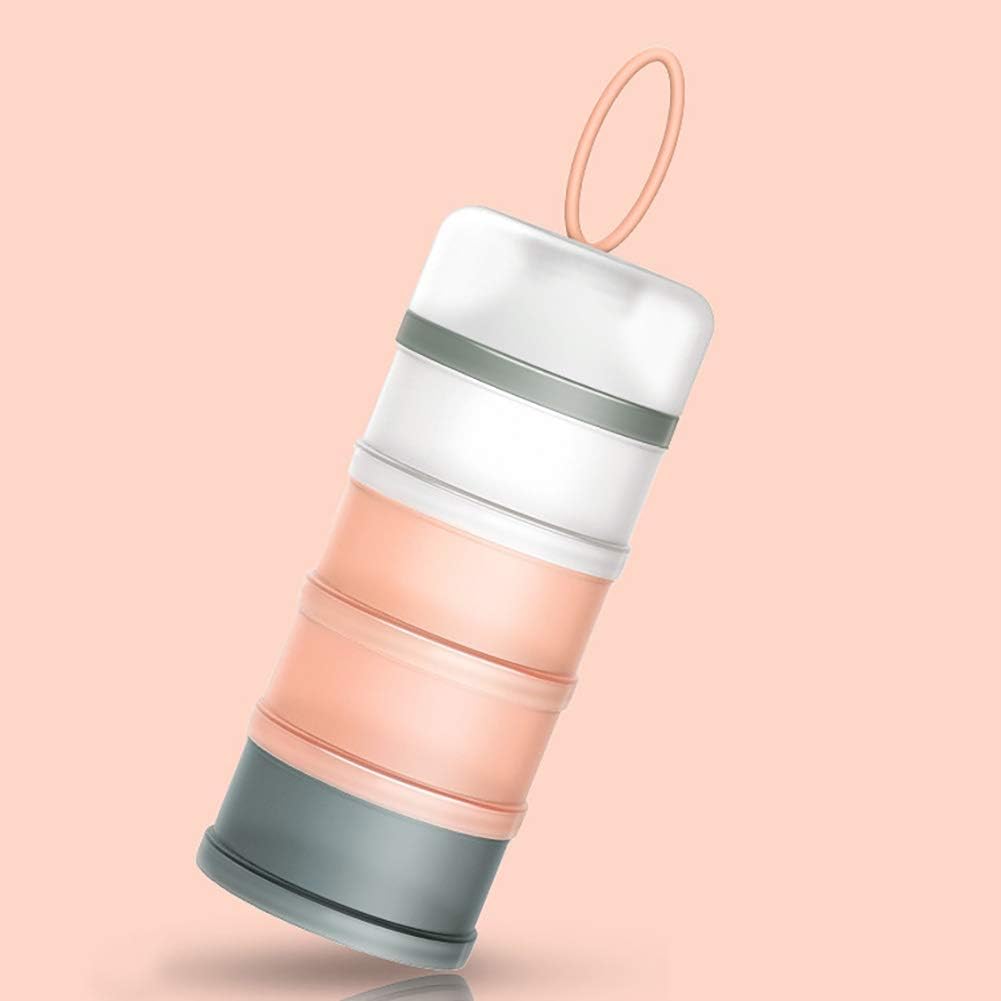 Tragbarer Säuglingsnahrungsspender, Stapelbare Boxen, 4-lagiger Behälter Für Getreide/nahrung/obst/snacks, Stillen, 480 Ml (rosa)