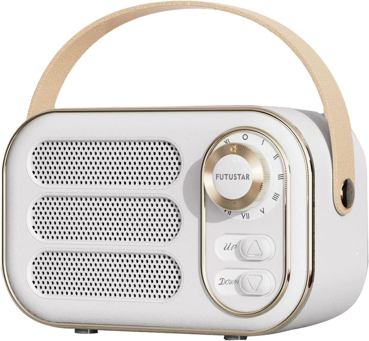 Retro-bluetooth-lautsprecher, Tragbarer, Tragbarer Vintage-lautsprecher Mit Hoher Lautstärke, Unterstützte Tf-karte, Usb-stick, Aux-eingang, Alter Stil, Für Küche, Schlafzimmer, Büro, Büro (weiß)