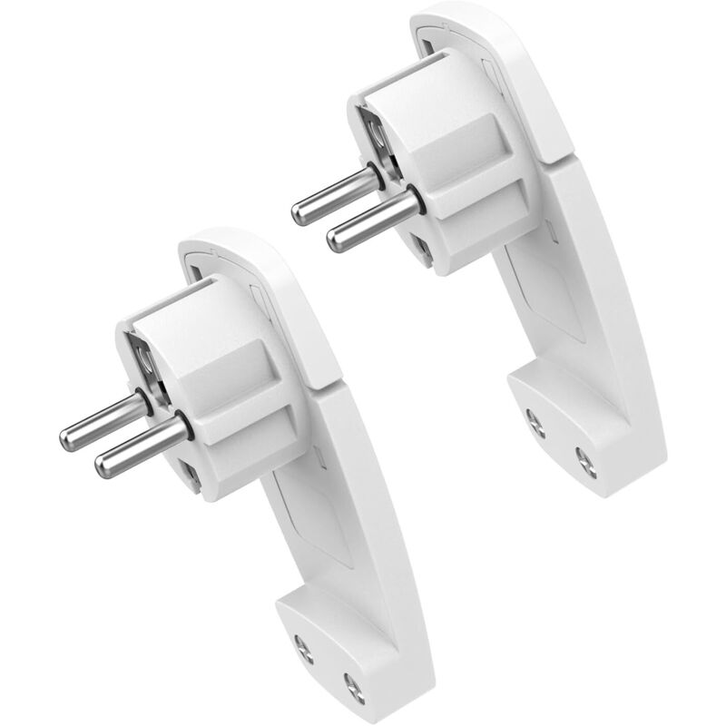 Stück Extraflache Weiße Flachstecker - Mit Klappgriff, Schuko-stecker Für Kabel Mit 1,5 Mm² Kabelquerschnitt, Europäischer Stecker, Schutzart Ip20, 250 V (16 A)