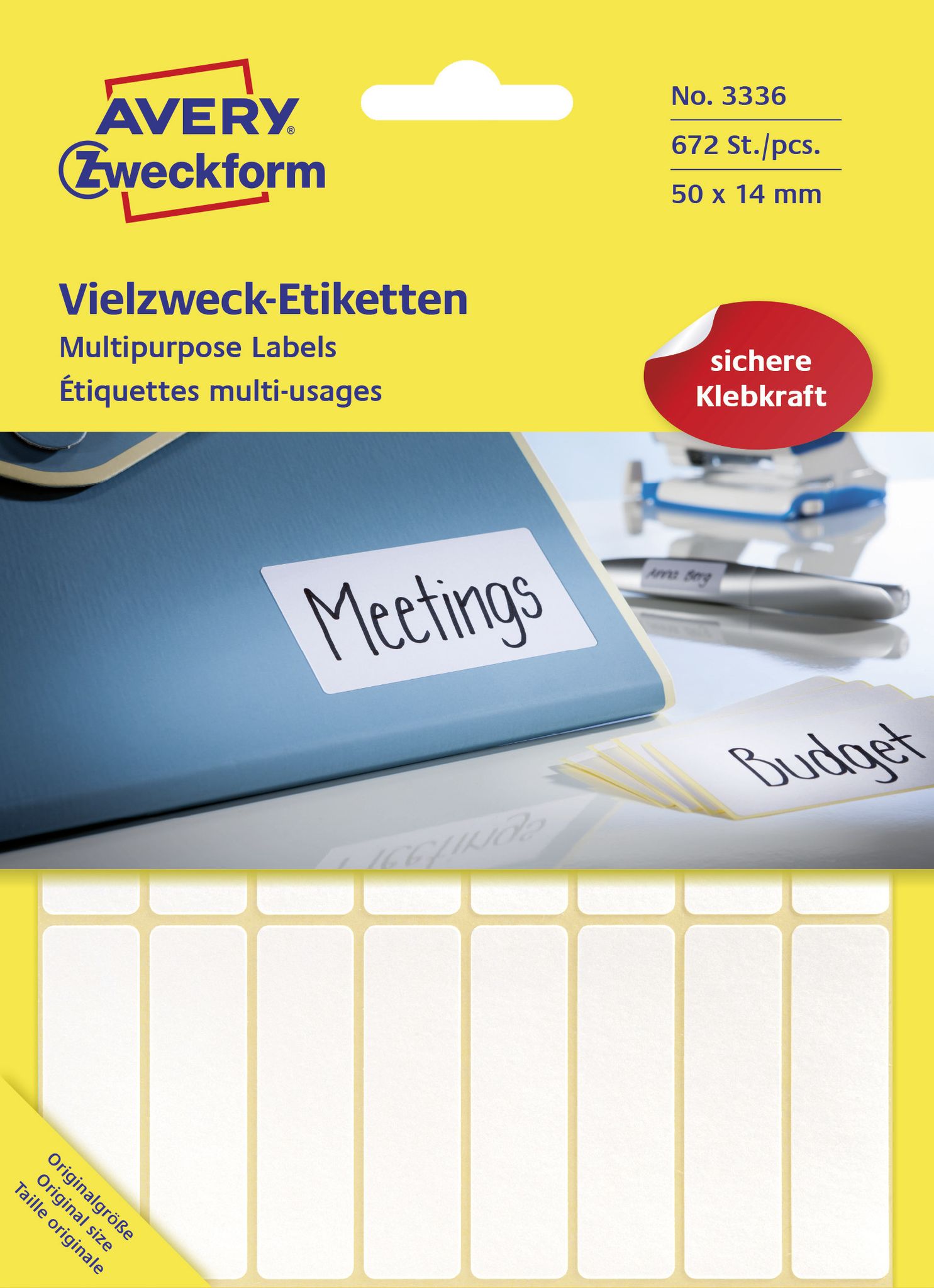 Avery Zweckform Universaletikett Maße: 50 X 14 Mm (b X H) Werkstoff: Papier