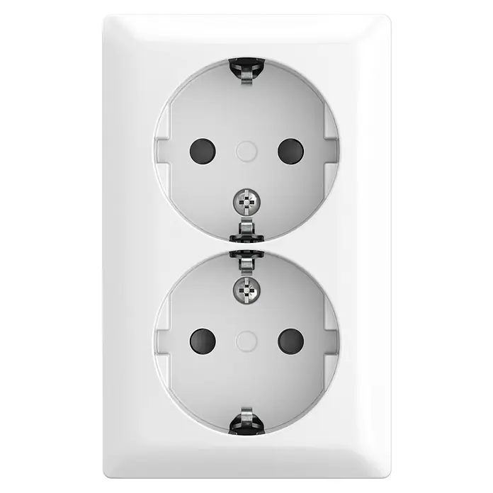 Busch Jaeger Schuko Doppelsteckdose 202 Eapbj-524 Safety+ap 2fach Alpinweiß