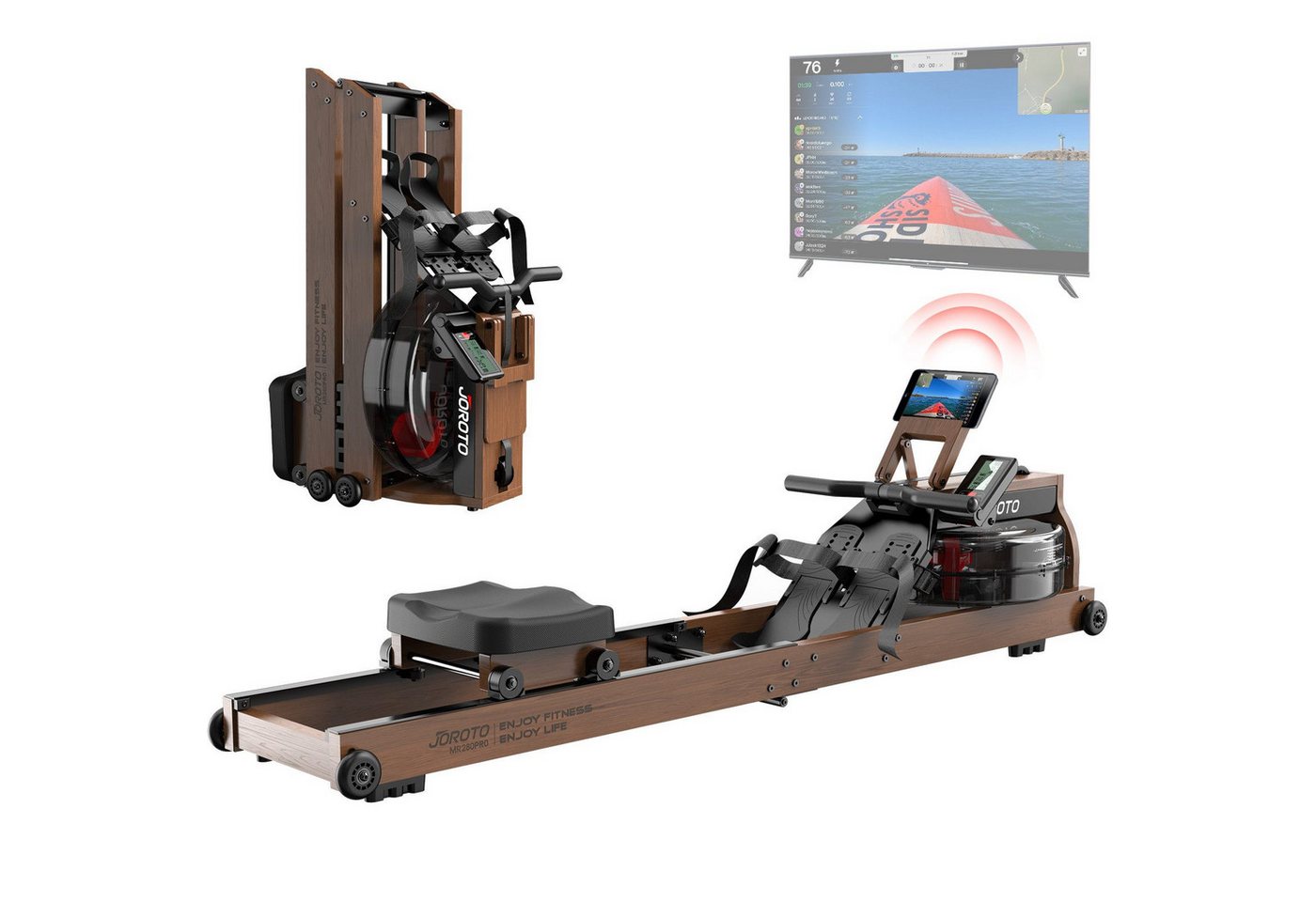 Wasser-rudergerät - Joroto - Mr280pro - Massivholz - Klappbar - Bluetooth-monitor (kinomap) Bild 5