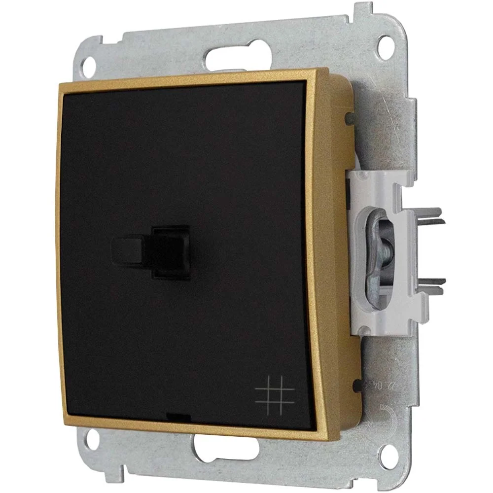 Schaltermodul Ohne Rahmen, Usa Karlik Mini, Farbe Mattschwarz/gold