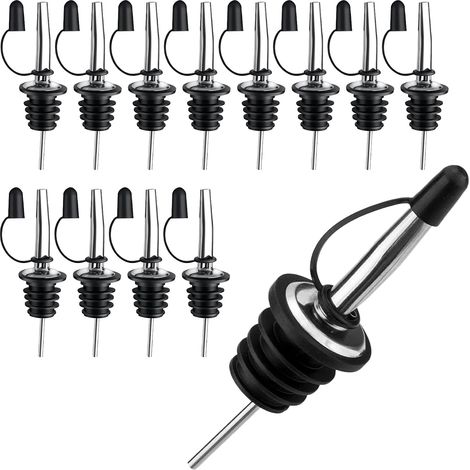 12-teiliges Flaschenausgießer-set, Edelstahl-ausgießer, Alkoholausgießer, Konischer Flaschenausgießer, Für Likör, Wein, Flaschen, Cocktails, Weine, Gin, Sirup, Essig