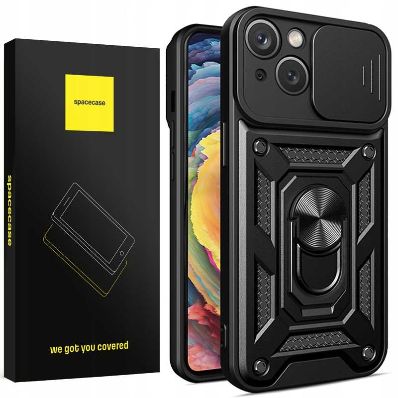 Spacecase Camring Iphone 15 Schwarz