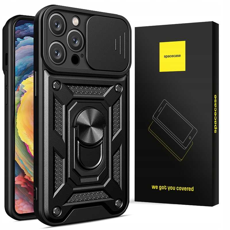 Spacecase Camring Iphone 15 Pro Schwarz