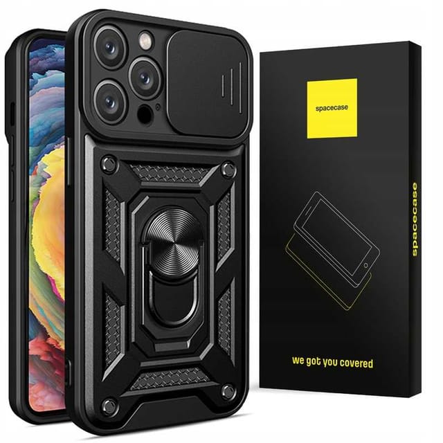 Spacecase Camring Iphone 15 Pro Schwarz