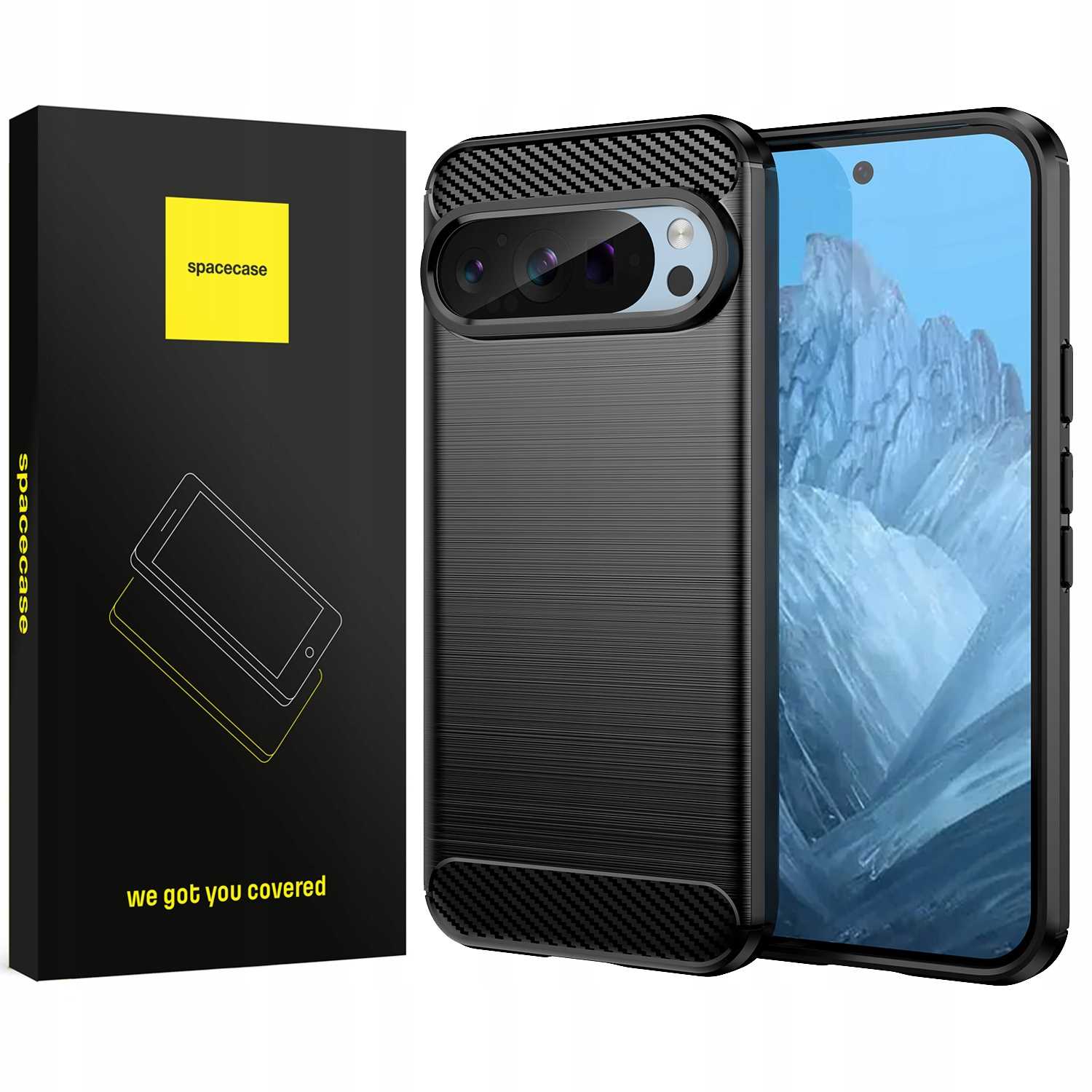 Spacecase Carbon Google Pixel 9/9 Pro Schwarz