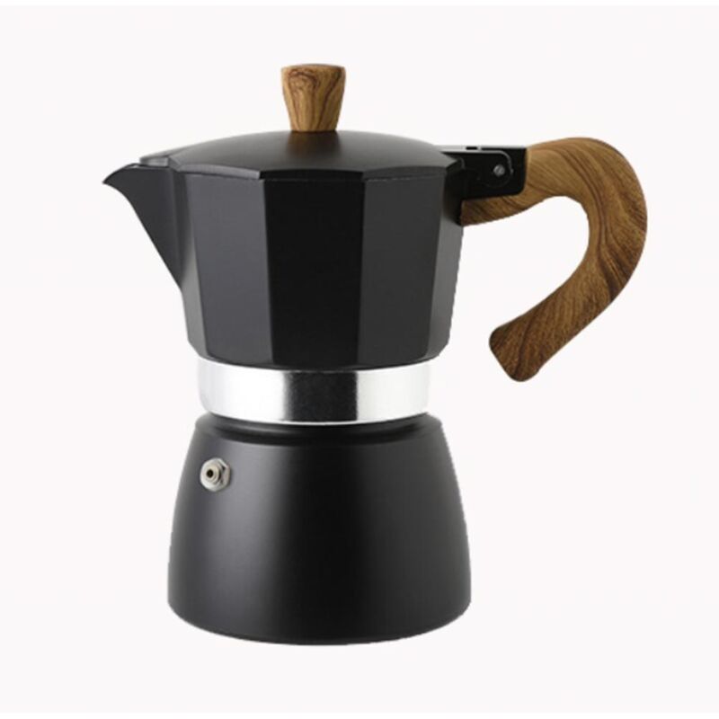 Robustes Aluminiumgehäuse, Unbedenkliche Erwärmung, Tragbare 300-ml-kaffeemaschine, Cold-brew-mokakanne Für Den Heimgebrauch, Bereitet Cappuccino Und Latte Macchiato Zu (schwarz 2)