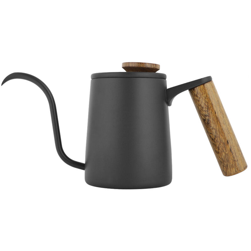 350 Ml Wasserkocher Mit Langem Schwanenhals Aus Edelstahl Und Griff Für Die Zubereitung Von Kaffee Und Tee (schwarz)