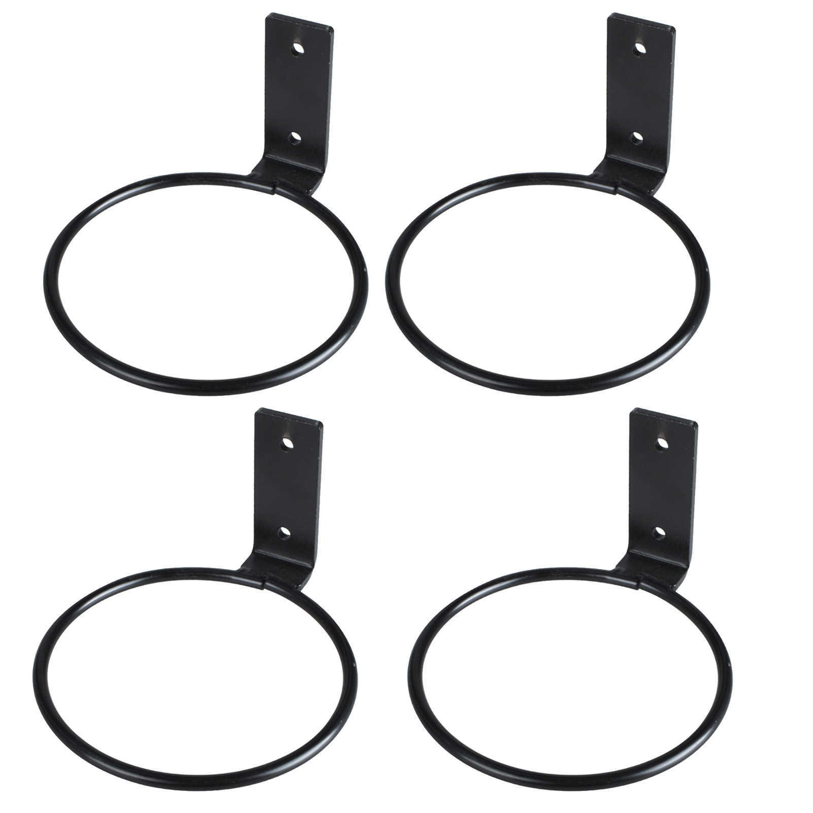 Set Aus 4 Wandmontierten Hängepflanzenhaltern Aus Metall Mit Befestigungsringen Für Blumentöpfe, Für Die Dekoration Im Innen- Und Außenbereich.