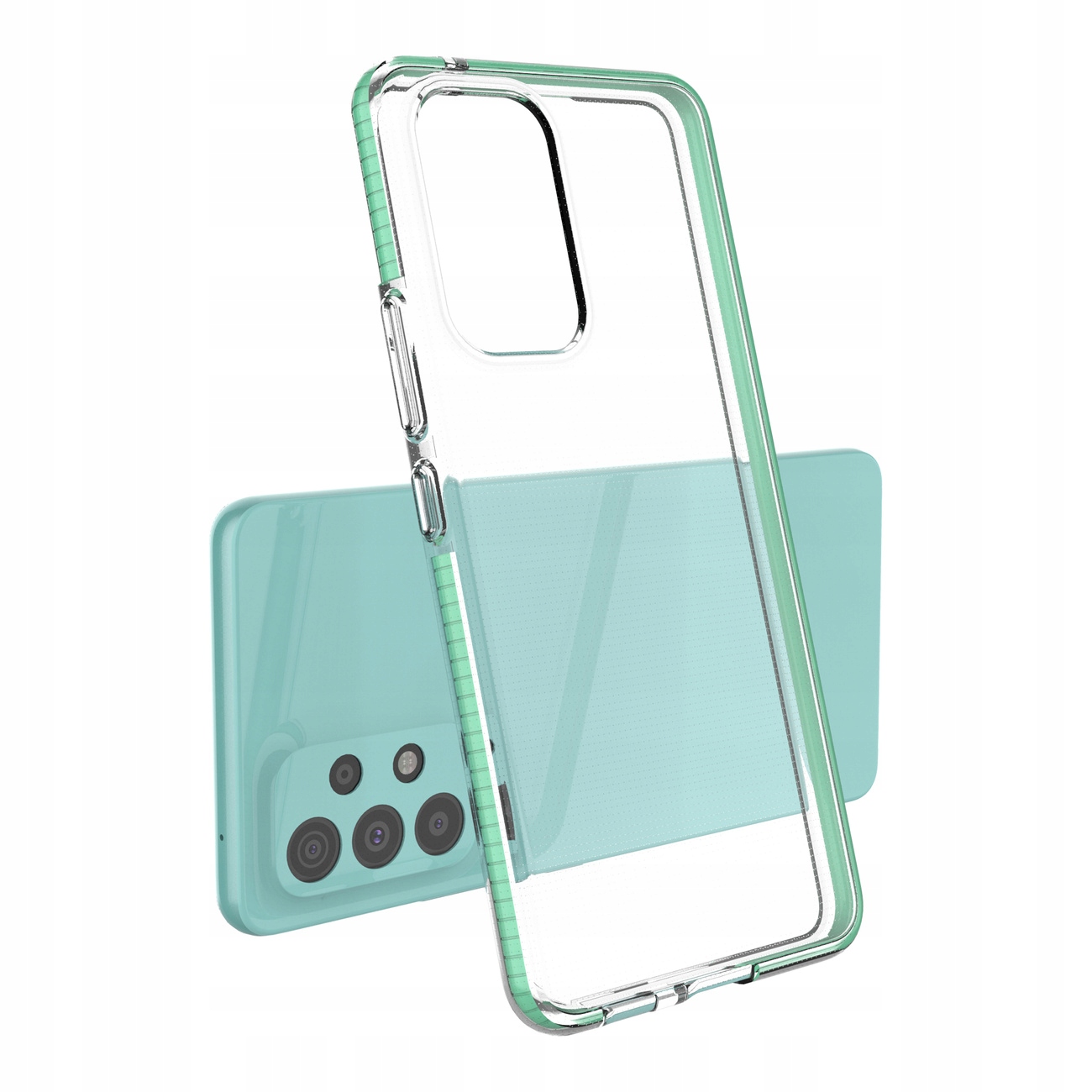 Spring Case Gel-schutzhülle Mit Farbigem Rahmen Für Samsung Galaxy A73, Schwarz