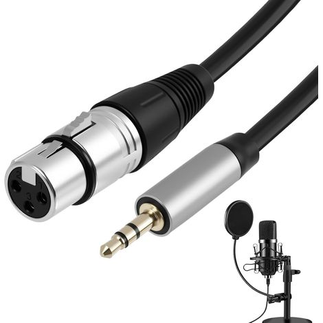 Vergoldetes Xlr-auf-3,5-mm-klinken-mono-audiokabel – Mini-klinken-aux-auf-xlr-stecker – 1 M – Aux-audio-adapterkabel Für Mobiltelefon, Laptop, Lautsprecher (buchse)