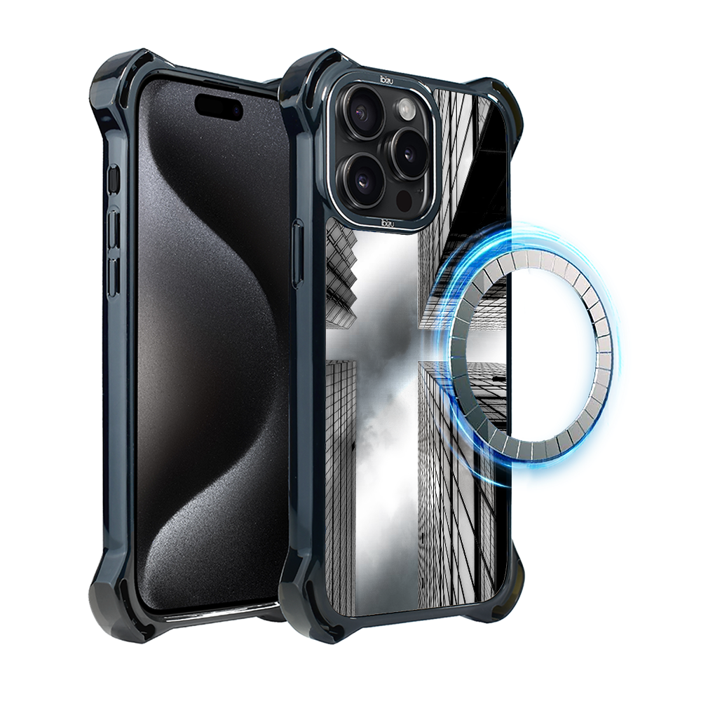 Iphone 15 Pro Ibizu Dropguard Ultra Hülle Mit Magsafe, Noir City, Wolkenkratzer