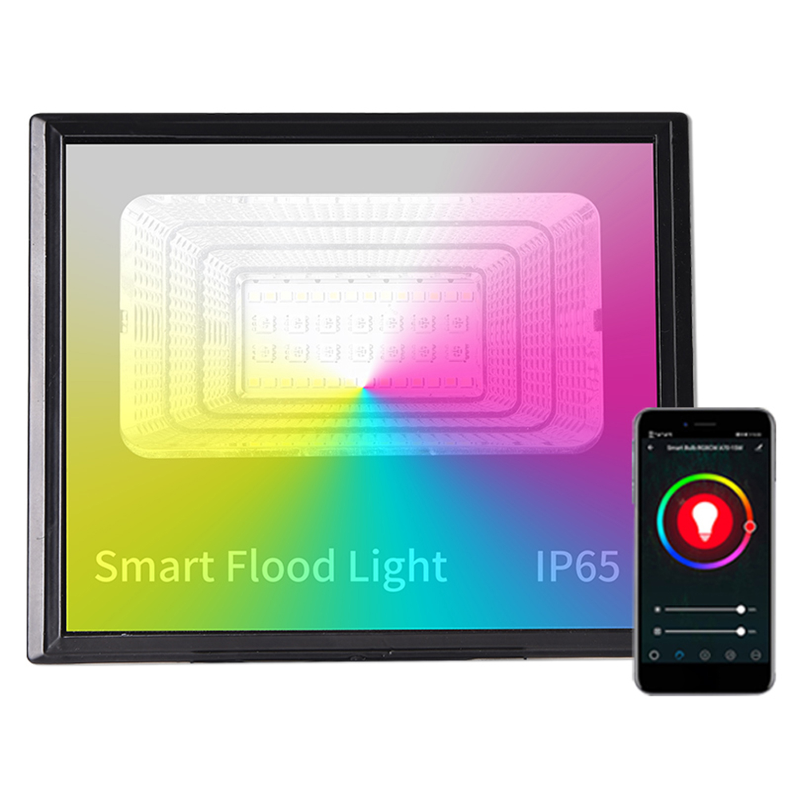 30-w-led-fluter (ac 85–265 V) Mit Drahtloser Bluetooth-verbindung, Steuerung Per App, 16 Millionen Farben, 8 Integrierten Dynamischen Modi, Farbanpassung Und Schutzart Ip65 (wasserdicht).