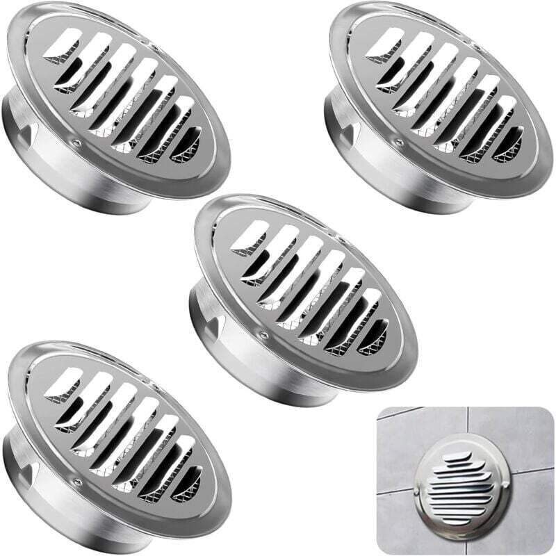 4 Runde Lüftungsgitter, 100 Mm Edelstahl-lüftungsgitter, Runde Lüftungsgitter Mit Insektenschutzgitter, Für Küche, Bad, Garage
