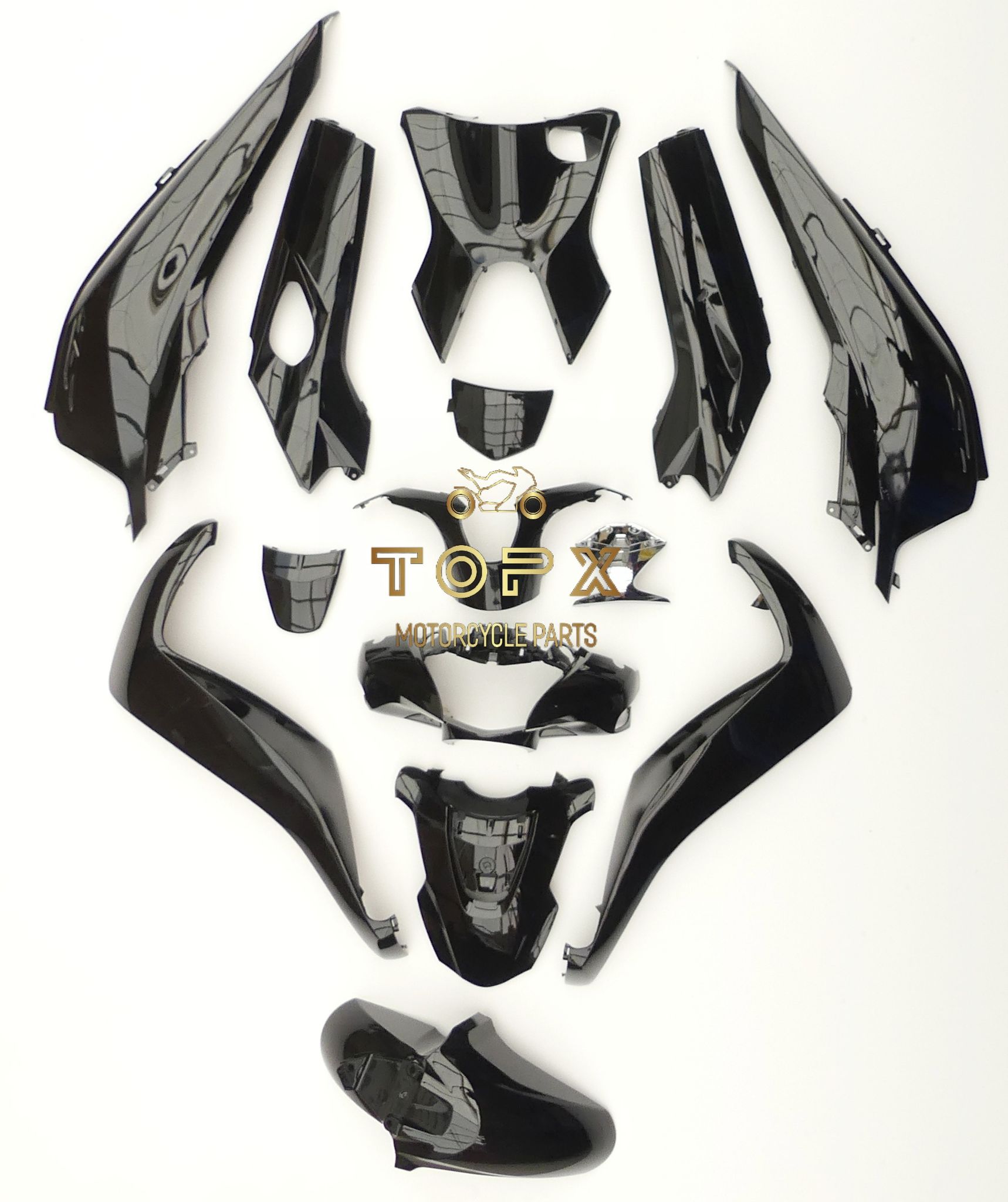 Komplettes Bodykit, 14 Verkleidungsteile, Seitenverkleidungen, Honda Sh 125/150 (2017–2020)