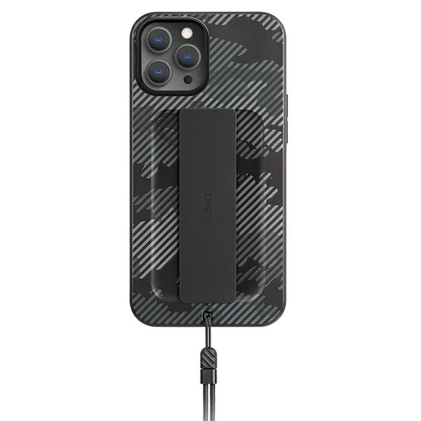 Uniq Heldro Iphone 12/12 Pro 6,1" Hülle, Schwarz-tarnfarben/anthrazit-tarnfarben, Antimikrobiell