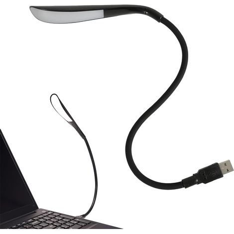 Schwarze Usb-lampe, Laptoplampe, Dimmbare Led-lampe Mit Usb-anschluss, Tragbares Licht Zum Lesen Für Pc Und Computer
