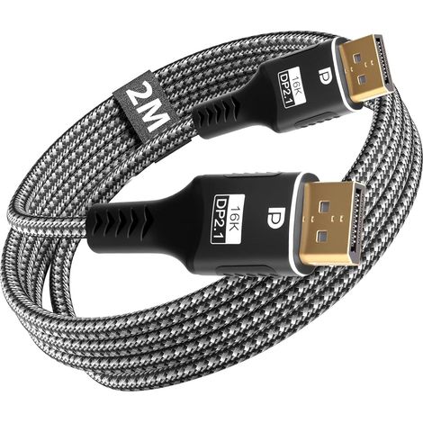 80-gbit/s-displayport-2.1-kabel, 2 M, Dp-kabel, 16k@60hz, 8k@240hz, 4k@540hz, 360hz, 240hz, Dp-zu-dp-kabel, Kompatibel Mit Uhbr20, Hdr, Freesync, G-sync, Dsc Für 5090, 7900xtx, Gaming-monitore