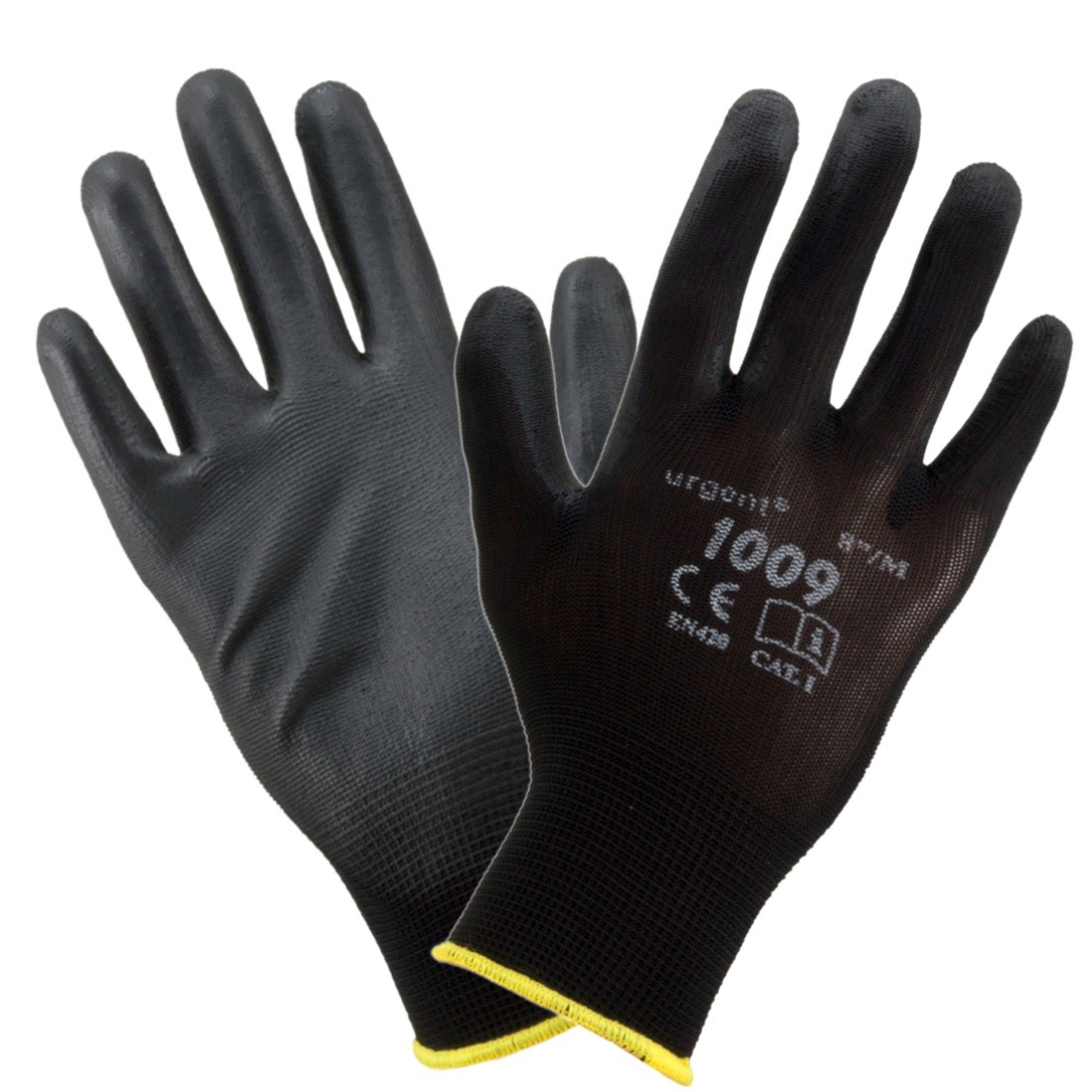 1009 Dringende Polyester-/polyurethanhandschuhe Schwarz/grau 7