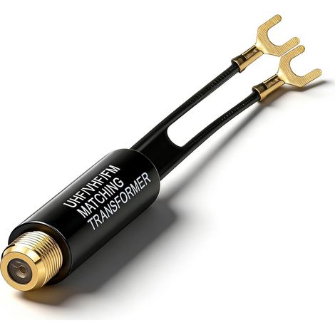 Fünffacher Vergoldeter Anpassungstransformator (75 Bis 300 Ohm) Für Hd/uhf/vhf/fm-fernseh- Und Radioantennen Sowie Radios Verbessert Das Signal Und Reduziert Störungen.