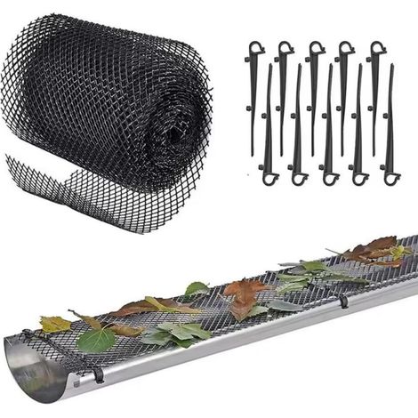 Schwarze, (18 Cm X 8 M) Kunststoff-dachrinnenabdeckung, 18 Cm X 8 M, Robuster Dachrinnenschutz Aus Maschengewebe, Laubfilter