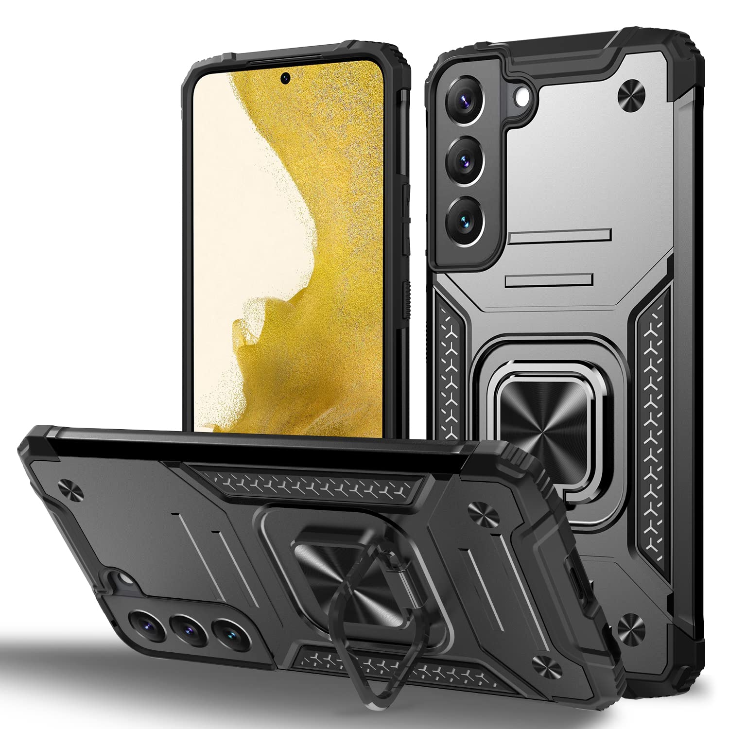 Uymo Schutzhülle Für Samsung Galaxy S22 Plus, Ständer, Magnethalterung, Rückseite