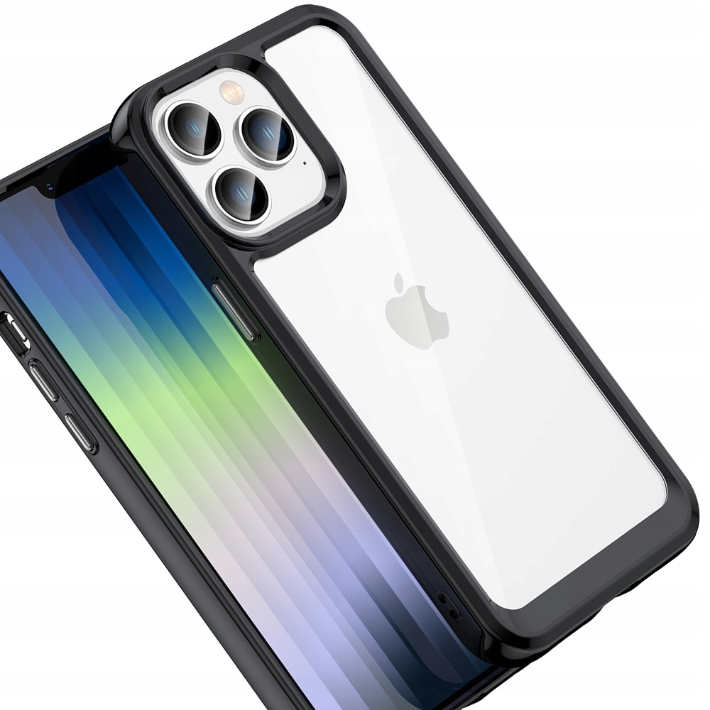 Verstärkte Hülle Mit Flexiblem Rahmen Für Iphone 15 Pro – Weltraum-design – Schwarz