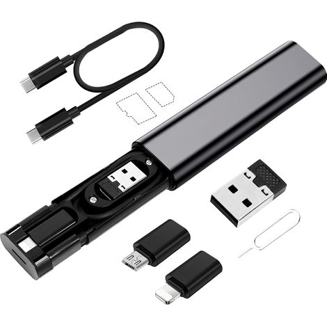 6-in-1 Multi-usb-zu-c-adapter-set – Tragbarer Multi-konverter Mit 0,23 M Ladekabel – Für Iphone 16, 15, 14, 13 Pro Max, Mini S25, S24, S23 Plus, A55
