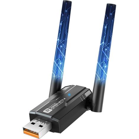 Bluetooth-usb-wlan-adapter Für Pc, Ax900-mbit/s-wlan-adapter Mit 6 Adaptern, 5-dbi-antenne, 5,8-ghz-/2,4-ghz-dualband, Bluetooth-wlan-dongle-karte Für Laptop/pc Mit Windows Win7/8/10/11