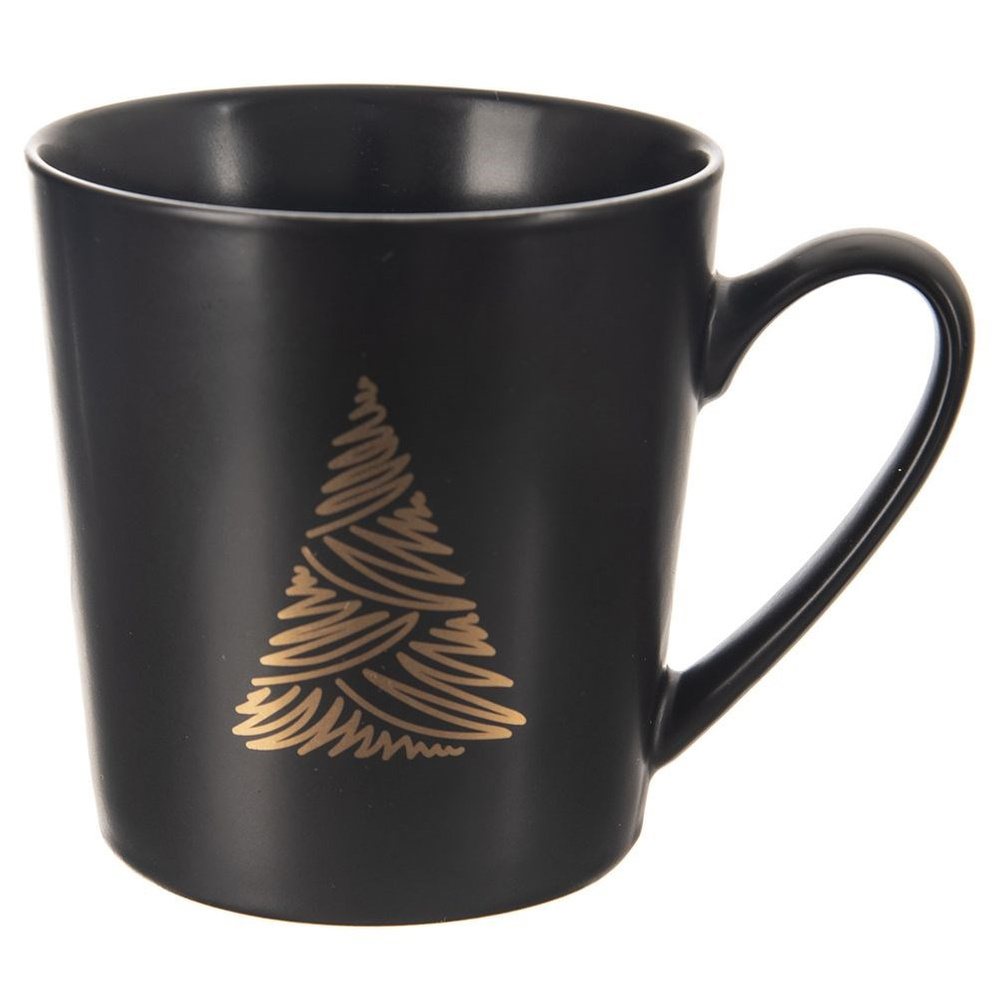 Weihnachtstasse Für Kaffee Oder Tee, Weihnachtsgeschenk, Weihnachtsbaum, Schwarz