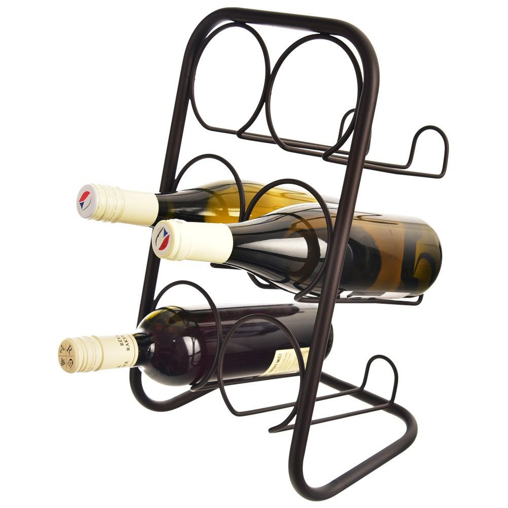 Weinregal Aus Schwarzem Metall Für 6 Flaschen Wein Und Spirituosen