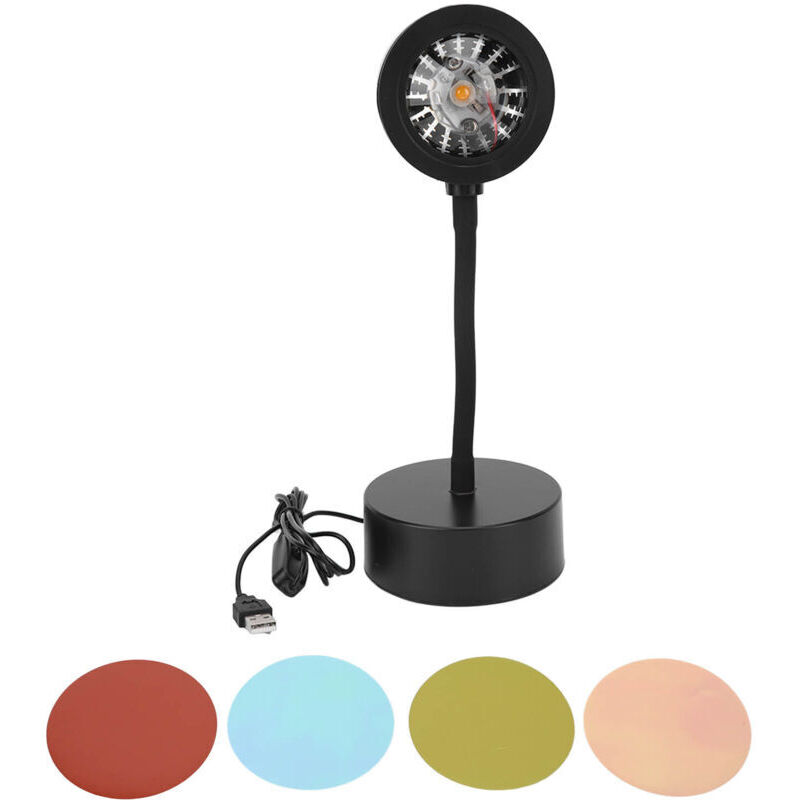 5w Rgb-led-sonnenuntergangsprojektorlampe, Transparenter, Flexibler Schlauch Für Stimmungsvolle Heimparty-atmosphäre, Goldgelbe Lichtprojektion, Usb-anschluss