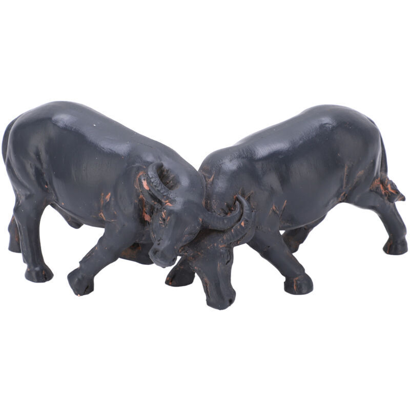 Stierfigur Aus Kunstharz, Glücksbringer, Moderner Stil, Kompakte Tierskulptur, Tischdekoration
