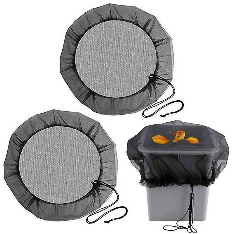 Set Mit 2 Schutznetzen Für Regenwassertanks, 95 Cm, Mit Kordelzug, Staubdicht, Zum Schutz Vor Blättern, Insekten Und Mücken – Schwarz