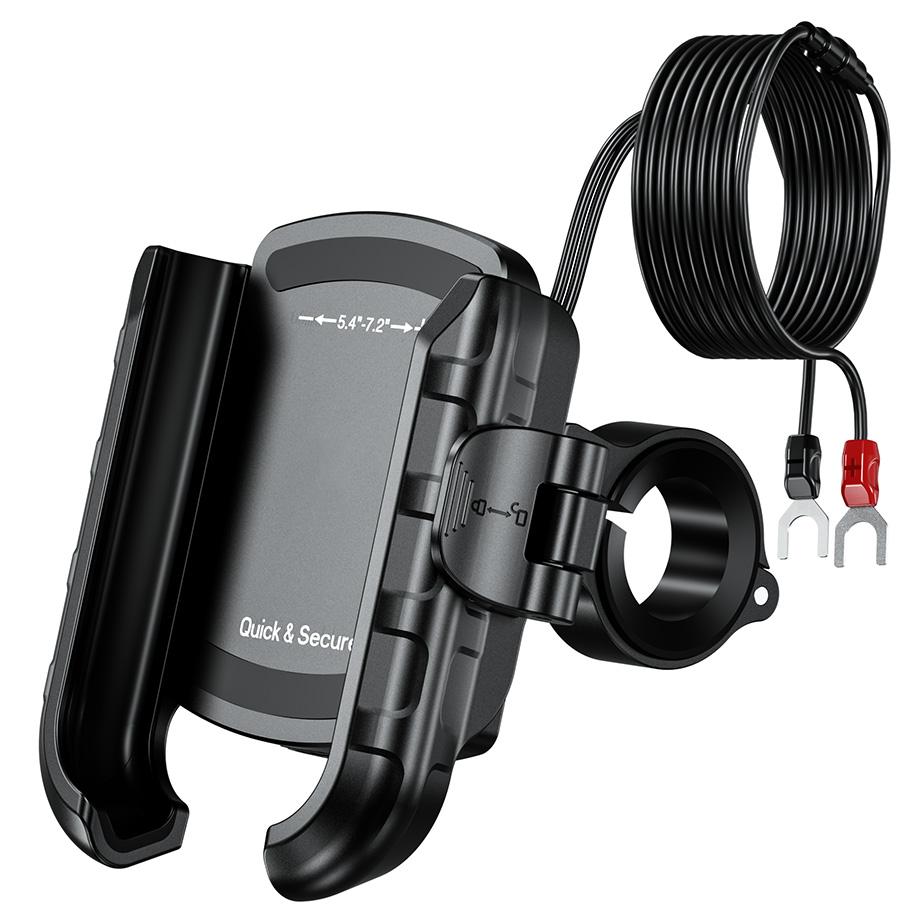 Biketec Motorrad-handyhalterung Mit Schnellverschluss, Usb 3.0 Pd Und Lenkerspiegel
