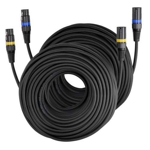 Xlr-kabel 30,48 M, 2er-pack, Symmetrische Dmx-mikrofonkabel (stecker Auf Buchse), Vergoldete 3-polige Xlr-mikrofon-lautsprecherkabel, Für Bühnenbeleuchtung, Mikrofone, Verstärker, Mischpulte