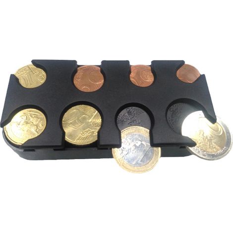 Münzorganizer – Euro-aufbewahrungsbox Mit 8 Fächern – Für Auto Und Handtasche – Schwarz