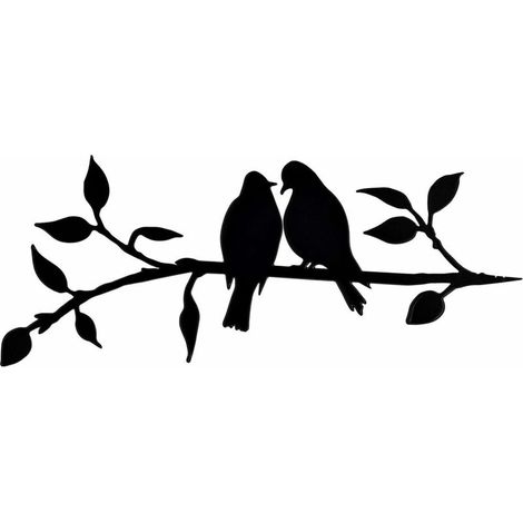 Metallene Schwalben-baumdeko, Metallvogel-gartendeko, Stahl, Silberne Vogel-gartendeko, Metallvögel, Vogelornamente Für Terrasse Und Garten (schwarz 2)