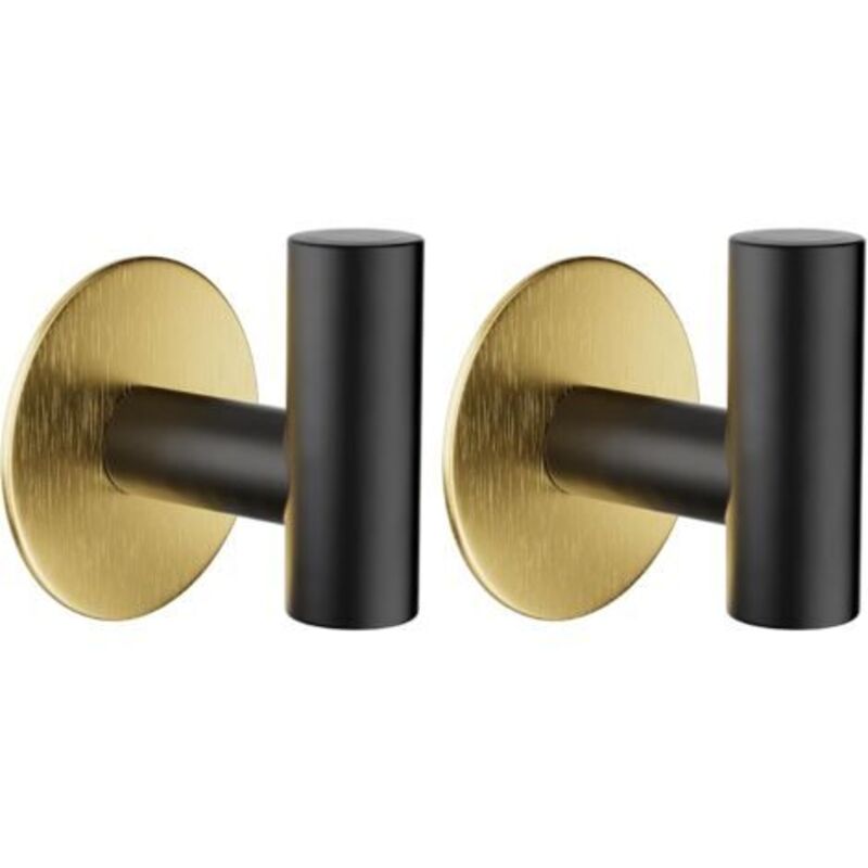 Stück Klebehaken, Bilderaufhängesystem Ohne Bohren, Selbstklebender Handtuchhakenhalter Aus Edelstahl (schwarzgold)