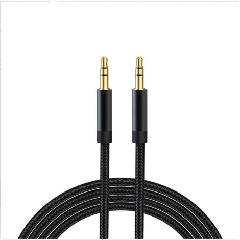 1,2 M Langes Schwarzes Audio-klinkenkabel, 3,5-mm-klinkenstecker Auf Klinkenstecker [vergoldet], Nylon-stereo-kabel Für Iphone, Samsung, Ipod, Ipad, Auto, Kopfhörer, Autoradio, Smartphones, Mp3-player