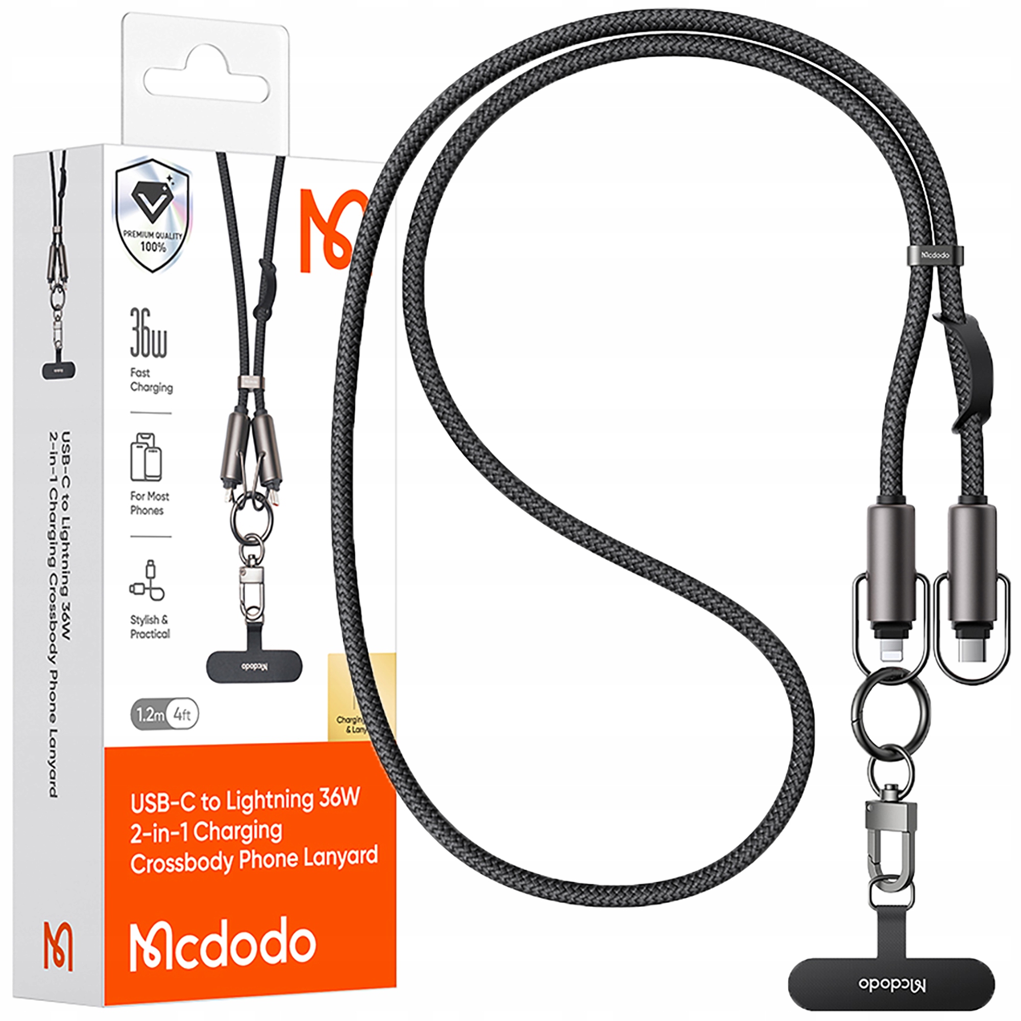 Mcdodo Handy-umhängeband Mit Schwarzem Kabel Für Iphone